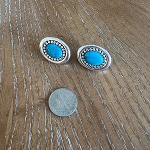 Vintage silver and blue stone earrings